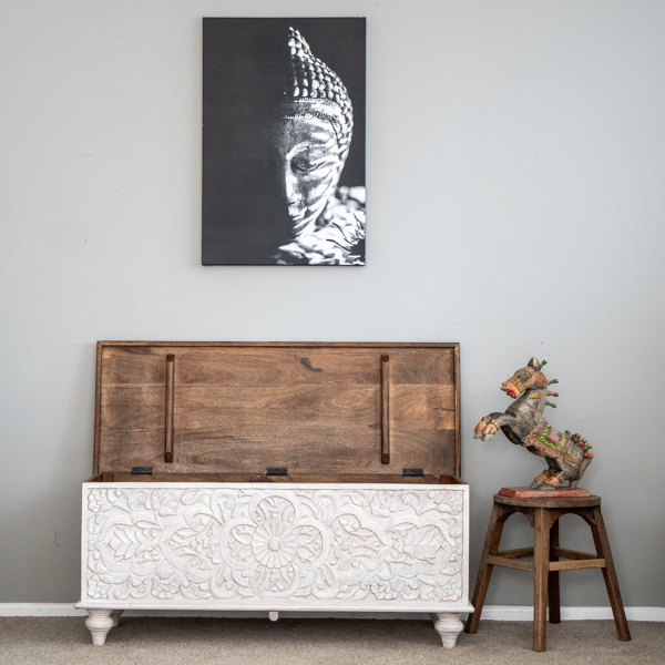 Kamini Blanket Box White