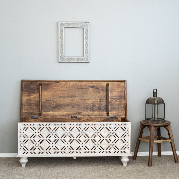 Ananya Blanket Box Whitewashed