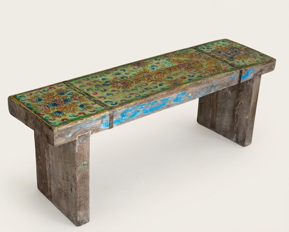 Hand Painted Boho Benchseat 1