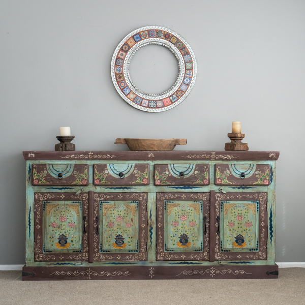 Hand Painted Boho Sideboard Large