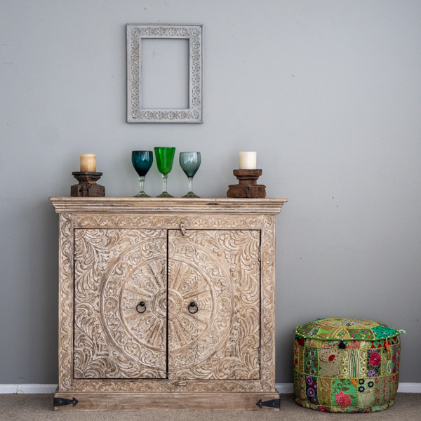 Mayan Whitewashed Sideboard