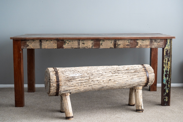 Rustic Log Bench Seat