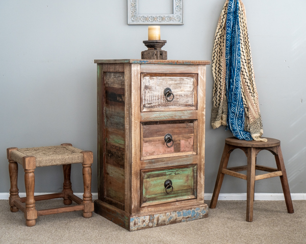 Boho Rustic Indian 3 Drawers C