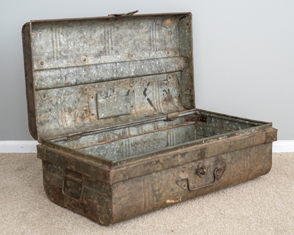 Medium Vintage Indian Metal Suitcase 14