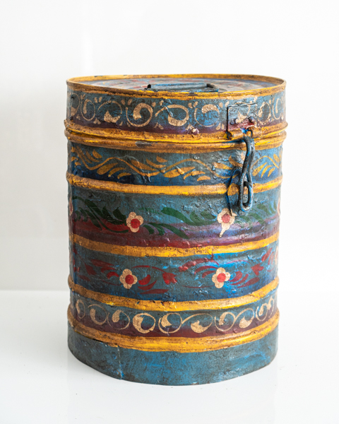 Painted Vintage Drum Large 4