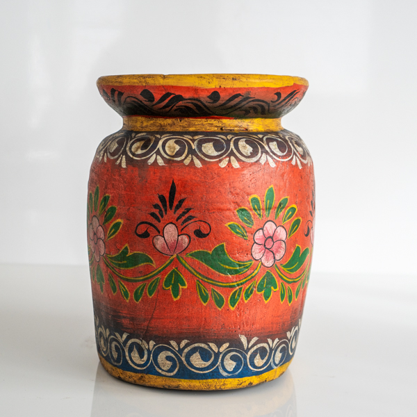 Hand Painted Rural India Water Jar 4