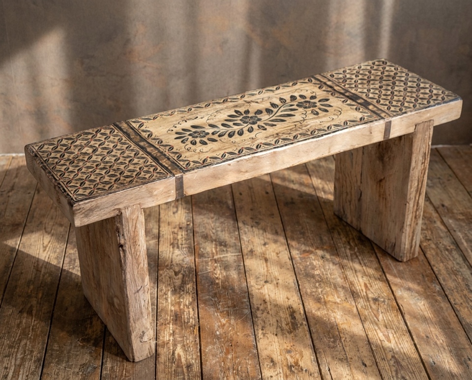 Hand Painted Boho Benchseat 3