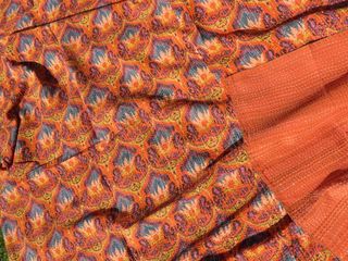 Indian Dreams Kantha Quilt: orange