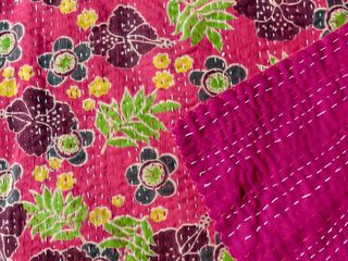 Flower Power Kantha Quilt