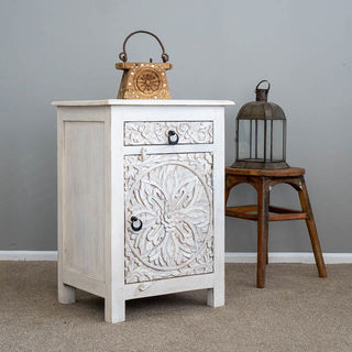 Goa Bedside Table All White