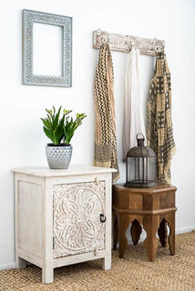 Mandala Side Table All White