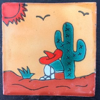 Talavera Tile: Yellow Hombre