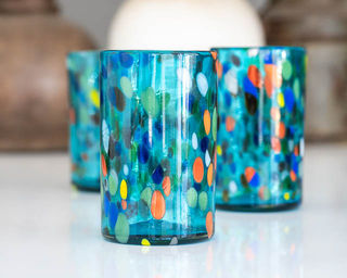 Turquoise Confetti Tumbler