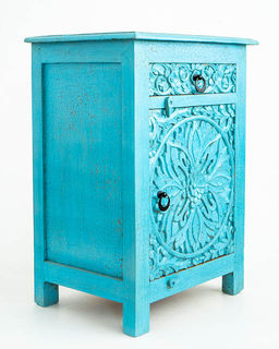 Goa Bedside Table Blue 