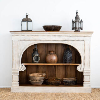 Whitewashed Boho Bookshelf 