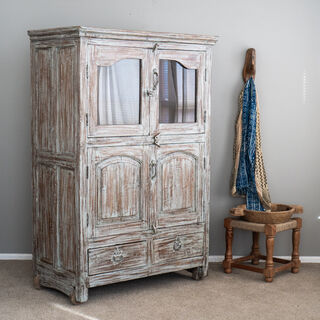 Blue Vintage Tallboy on Wheels