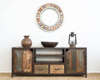 Industrial Teak TV Cabinet
