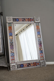 Mexican Rectangle Tin Mirror Medium