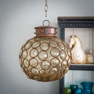 Handblown Amber Ball Lantern Medium