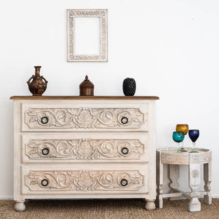 Hand Carved Boho Drawers CHOOSE YOUR COLOUR