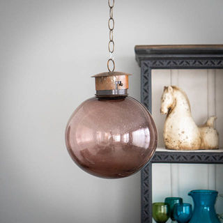 Mexican Handblown Bubble Lantern Marron