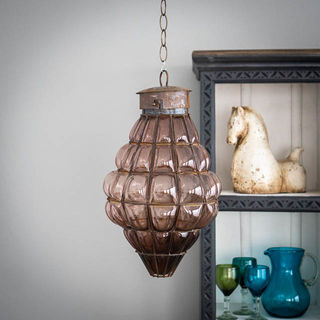 Rombo Mexican Handblown Lantern Marron