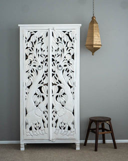 Jungle Elephant Tallboy White