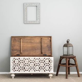 Flower Power Blanket Box White