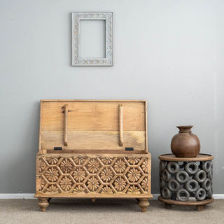 Flower Power Blanket Box Natural