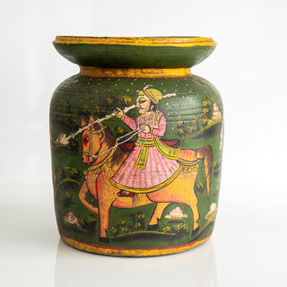 Hand Painted Rural India Water Jar 1
