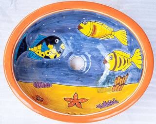 Medium Talavera Hand Basin 32