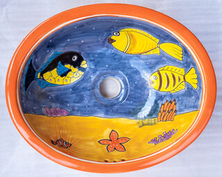 Medium Talavera Hand Basin 74
