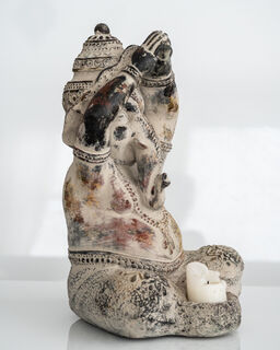 Ganesh Candle Holder Brown