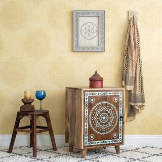 Teak Cosmos Side Table Blue