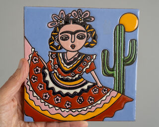 Large Mexican Tile Frida Summer