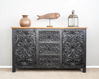 Goa Drawer Sideboard Black