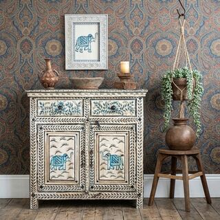 Hand Painted Elephant Sideboard