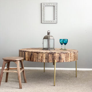 Round Parquet Coffee Table