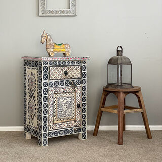 Hand Painted Eyes Bedside Table