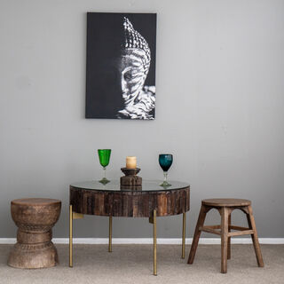 Round Parquet Coffee Table Medium