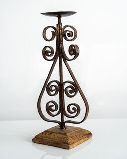 Wrought Iron Candle Stand Brown