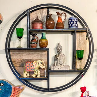 Rustic Round Wall Shelf