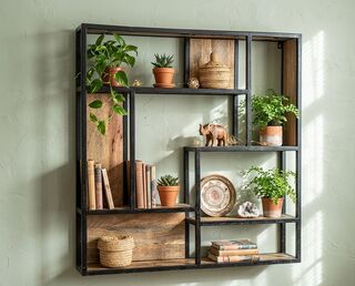 Rustic Square Wall Shelf