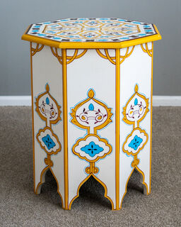 Hand Painted Tea Table White
