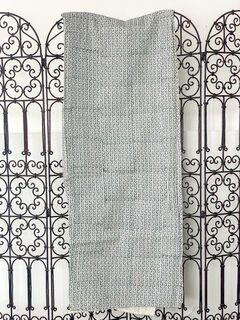 Sage Ripple Block Print Kantha Quilt