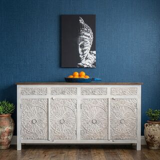 Goa 4 Door Sideboard White