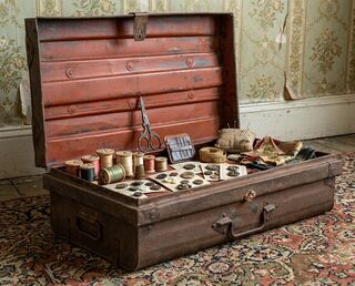 Medium Vintage Indian Metal Suitcase 16