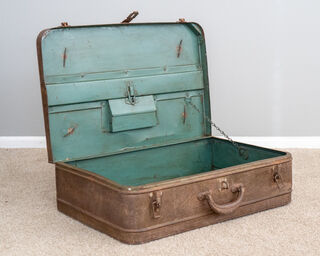 Medium Vintage Indian Metal Suitcase 19