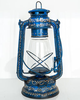 Painted Vintage Lantern Blue