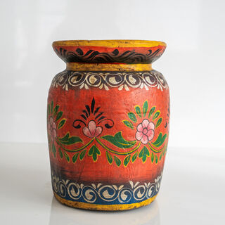 Hand Painted Rural India Water Jar 4
